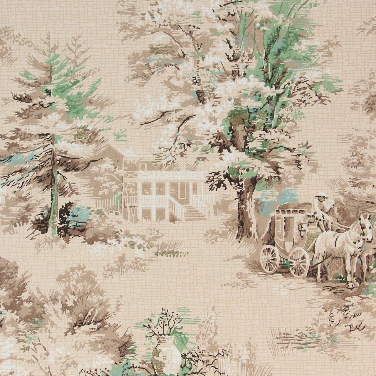 1950s Vintage Wallpaper Scenic New