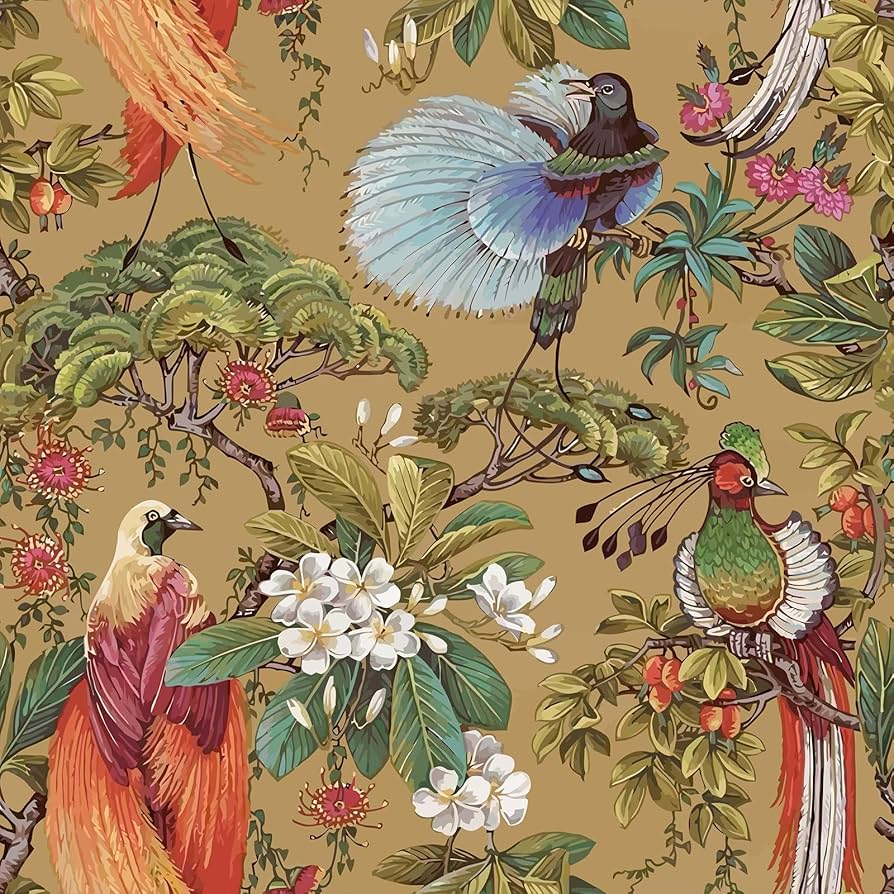 VEELIKE Oriental Ochre Chinoiserie Peel