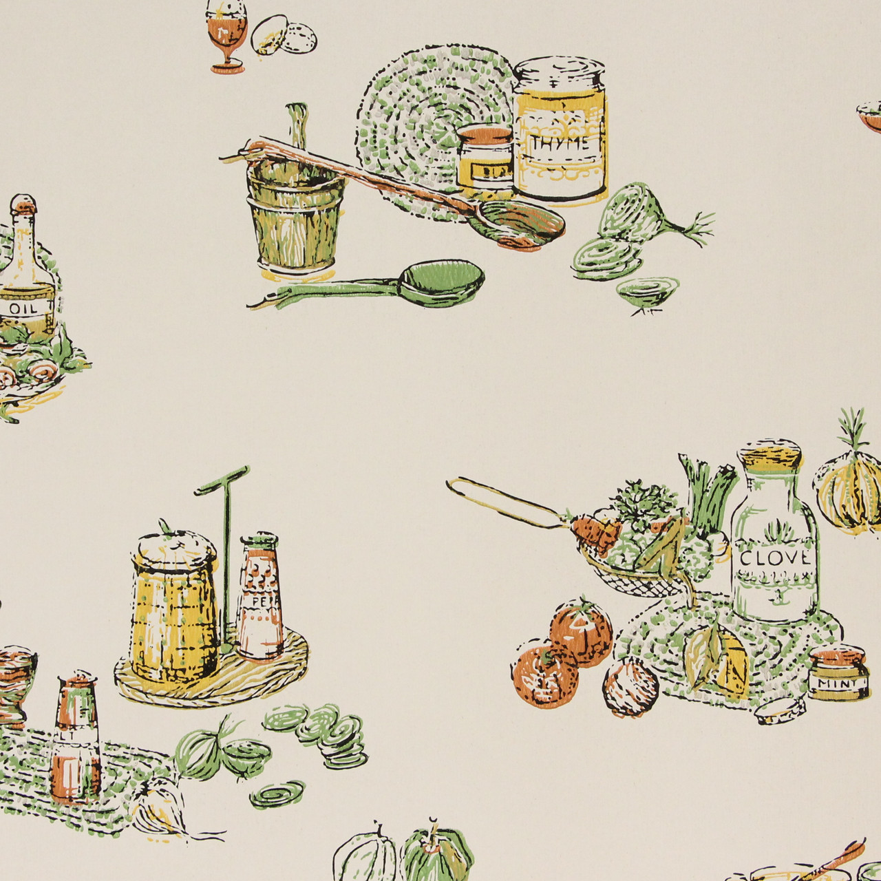 1970s Vintage Wallpaper Retro Green