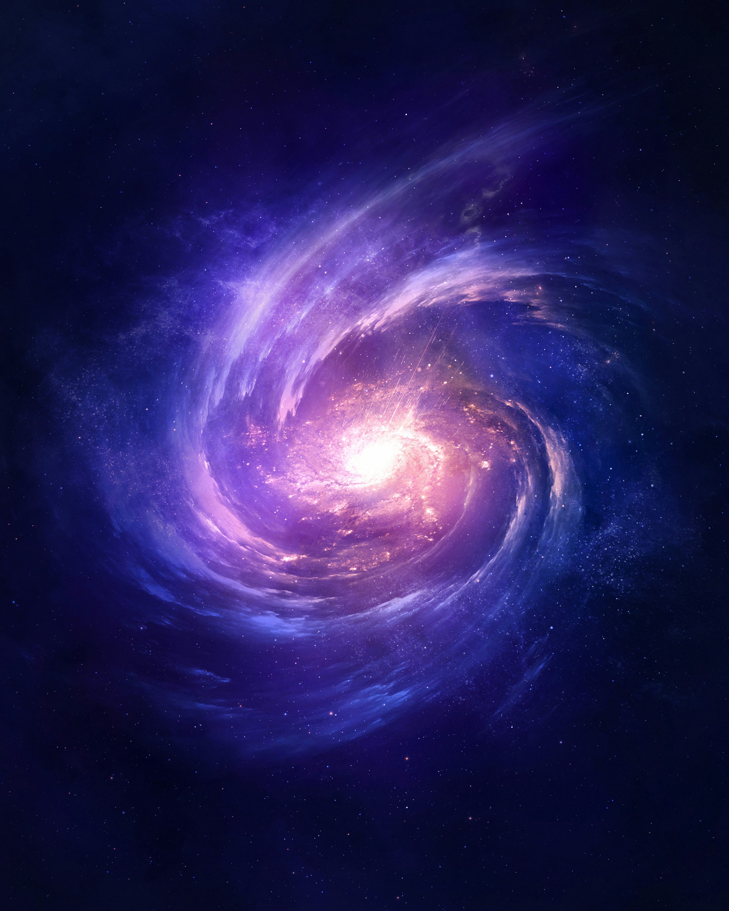 A purple and blue spiral shaped object