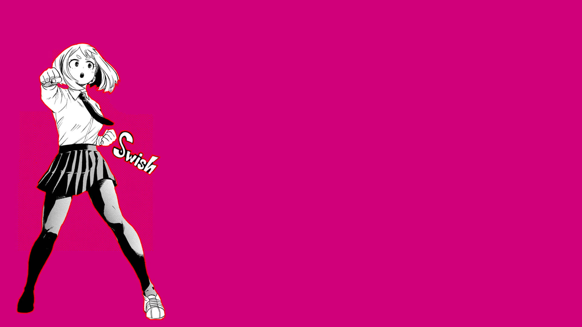 Download Ochaco Uraraka Pink Background