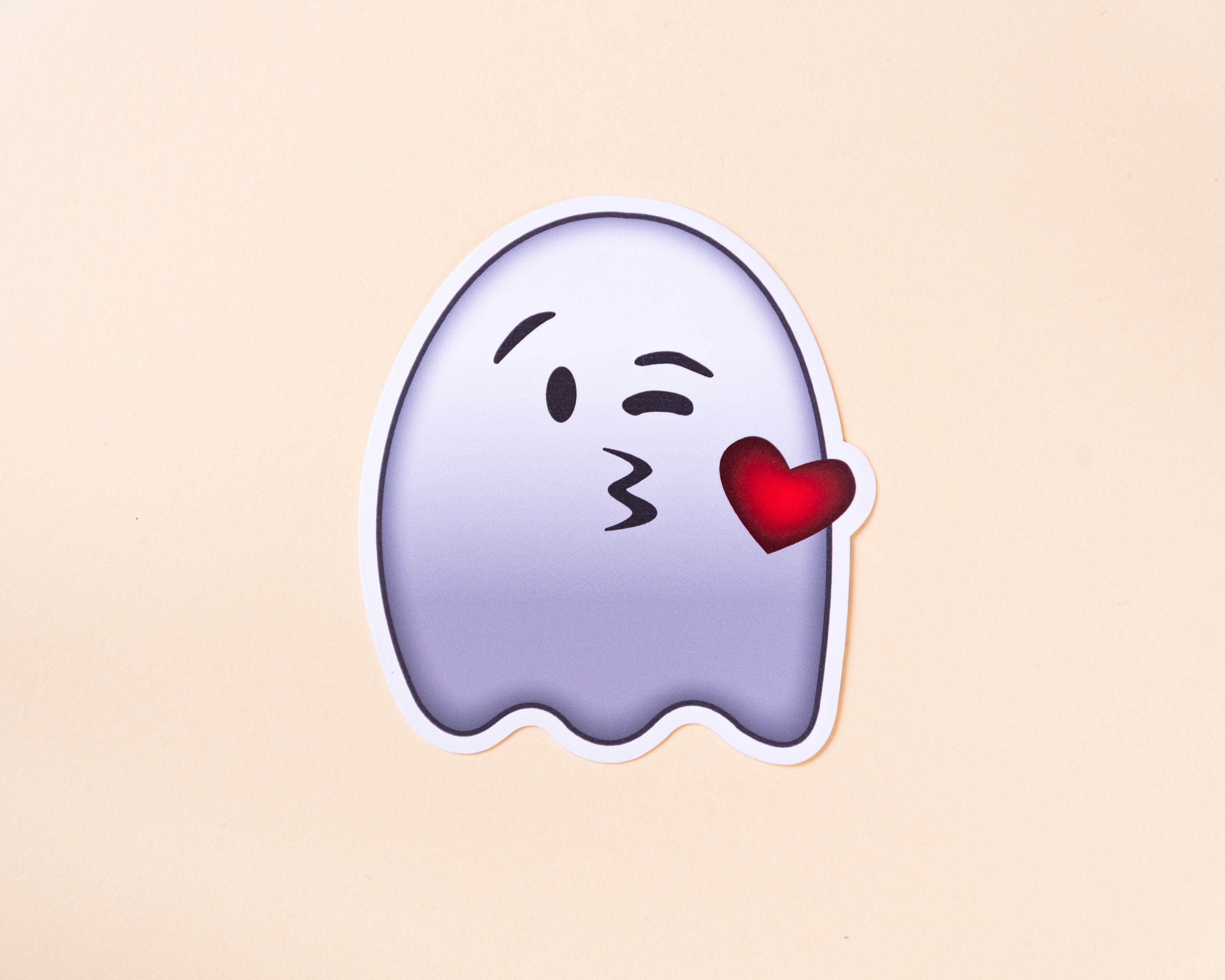 Ghost Kiss Emoji Vinyl Sticker / Emoji