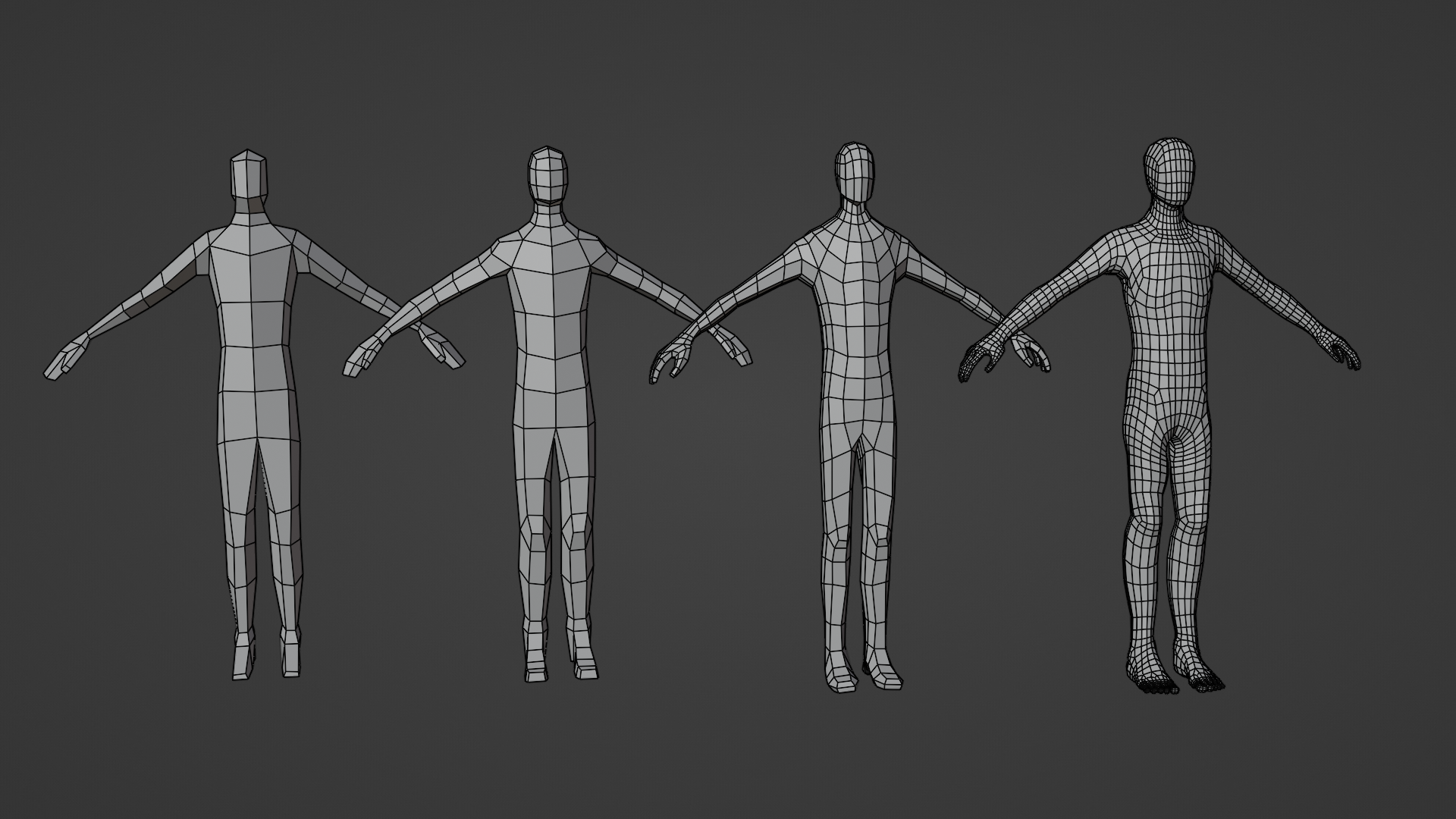 Human Primitive Mesh And Body