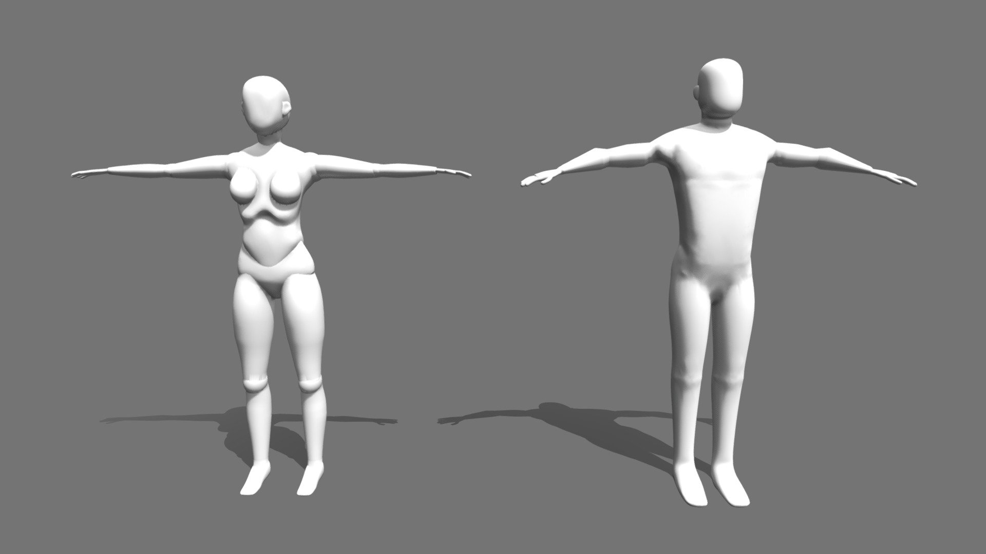 Free Human Base Meshes for Sculpting