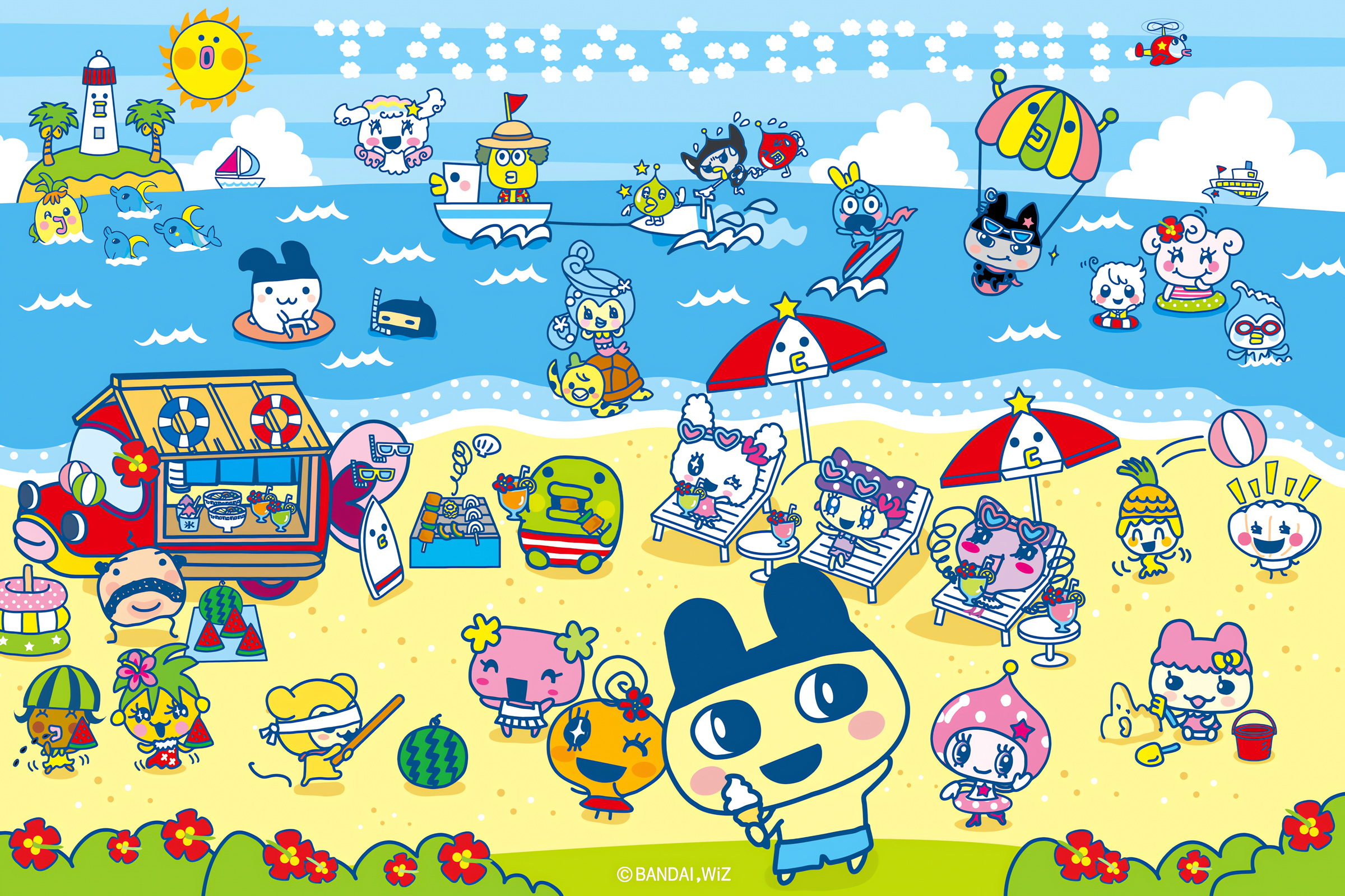 Tamagotchi Beach Party Wallpaper