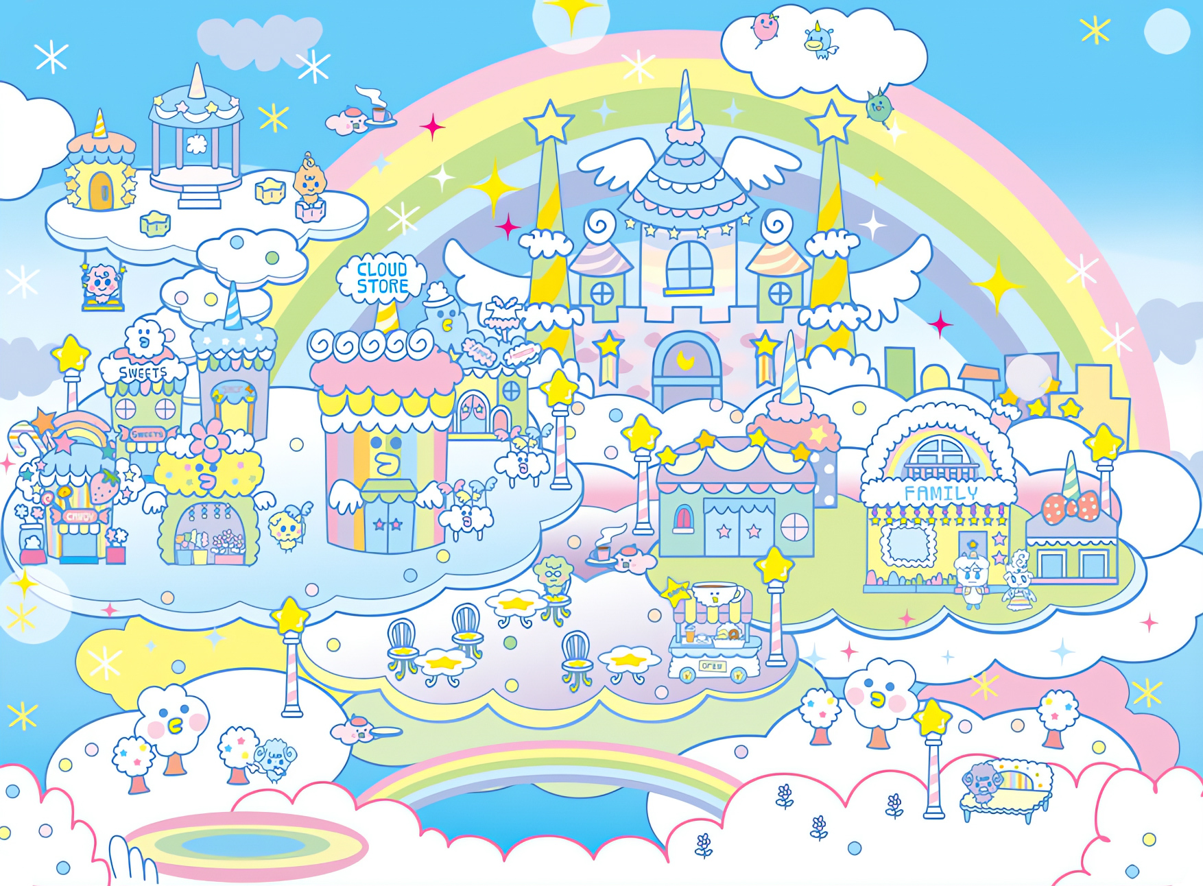 Cute Tamagotchi Rainbow Hills Desktop