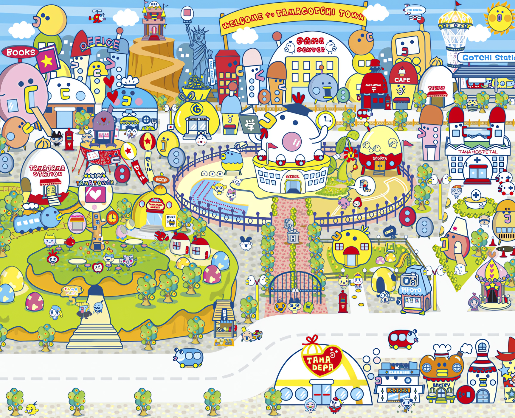 Cute Tamagotchi Town Wallpaper From