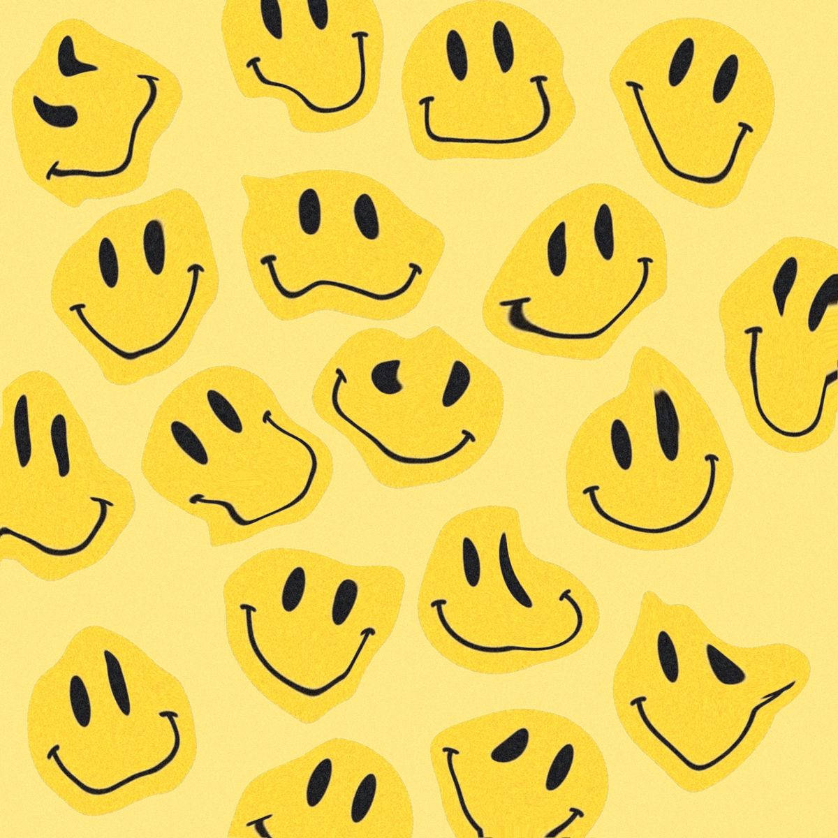 Preppy Smiley Face Warped Yellow