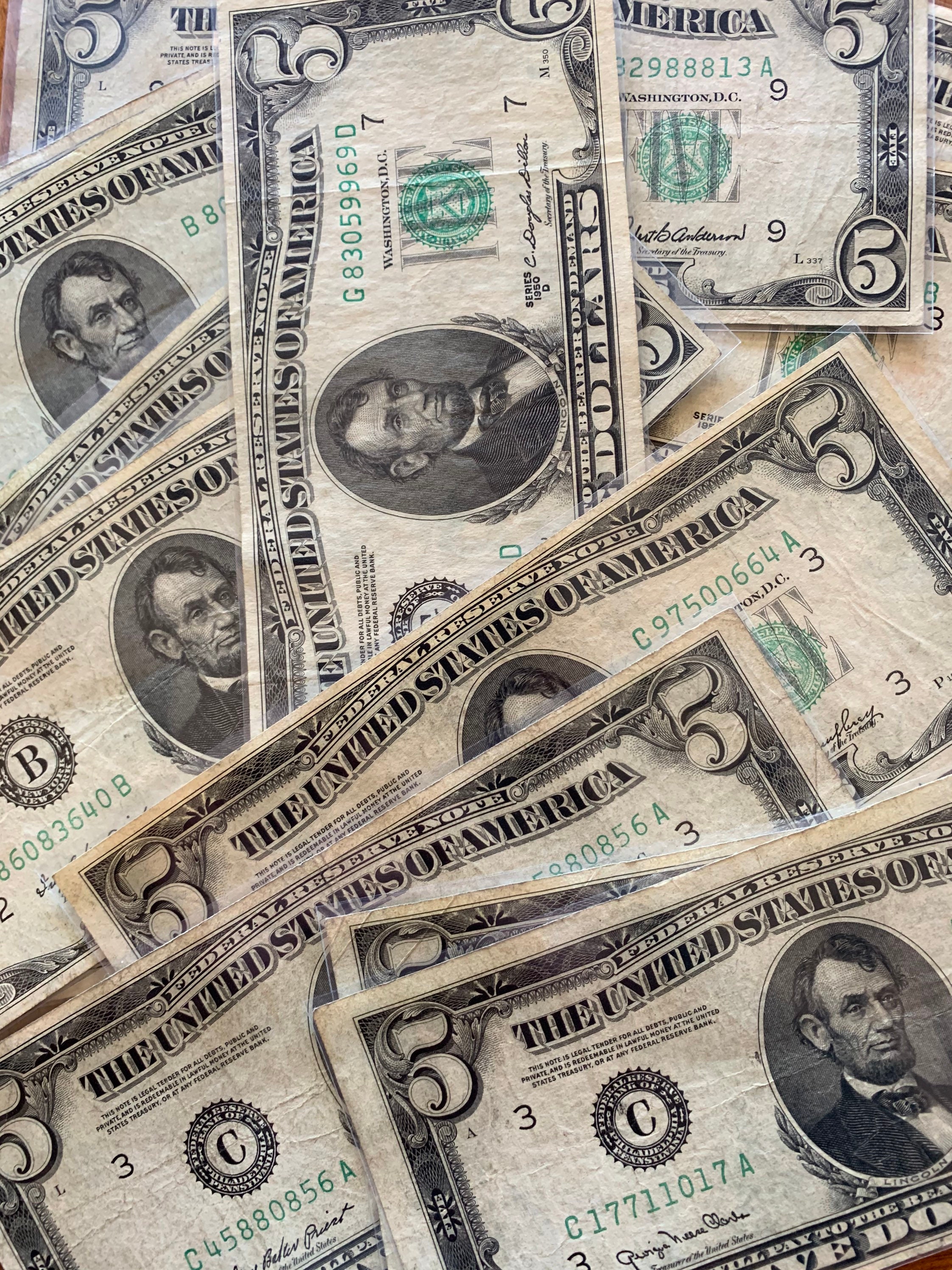 5 Dollar Federal Reserve Note Frn