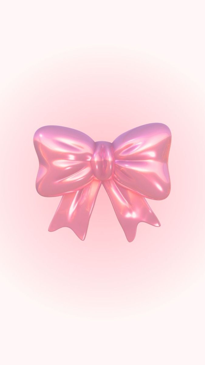 pink 3D bow coquette aesthetic wallpaper white version