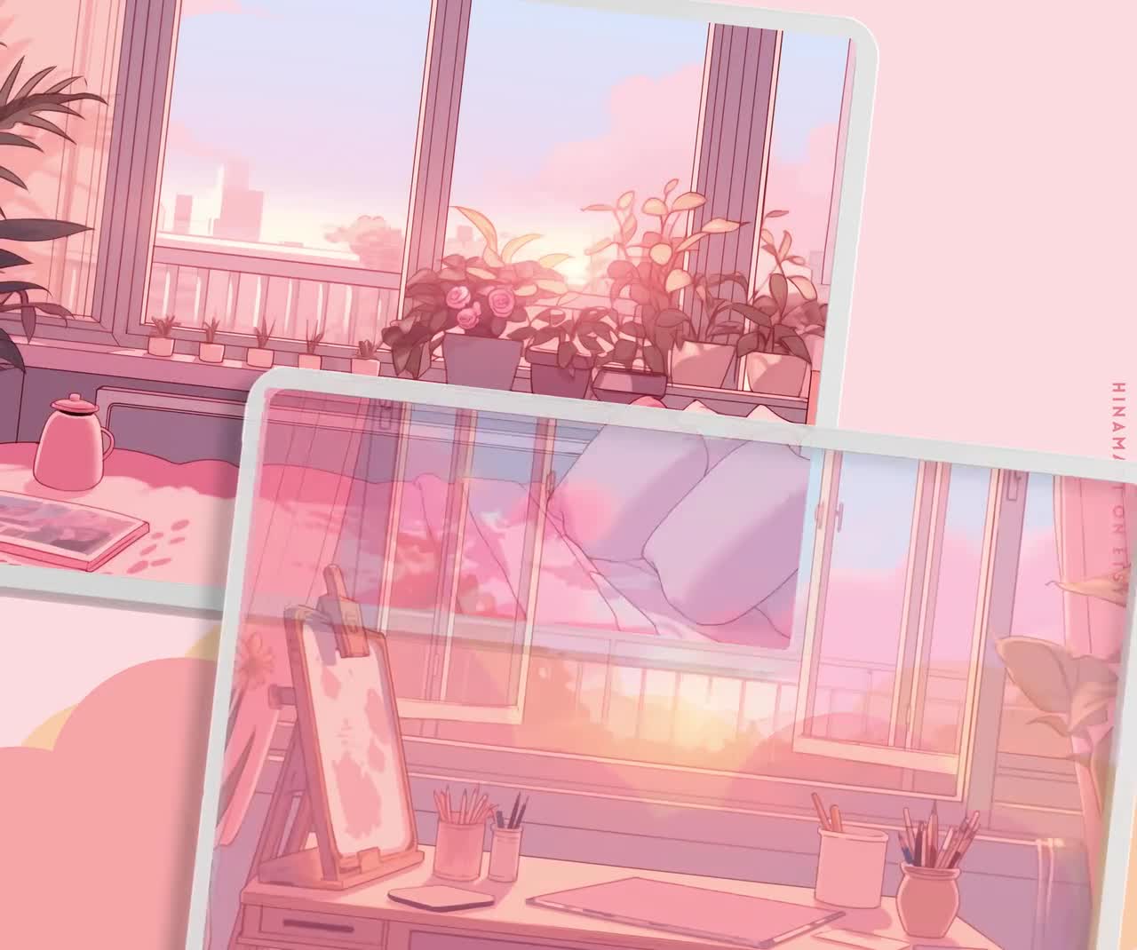 Buy Lofi Morning Pink Wallpaper Pastel