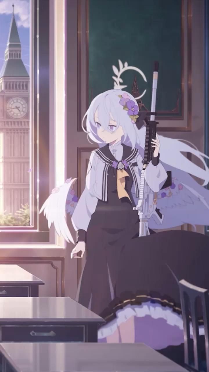 shirasu azusa in classroom blue archive