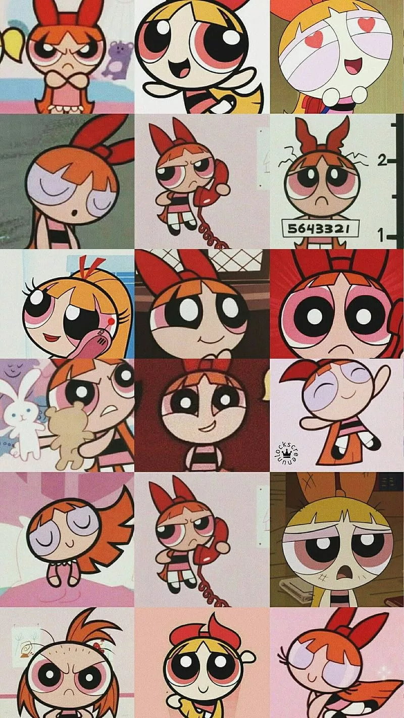 Powerpuff girls, collage, hero, red
