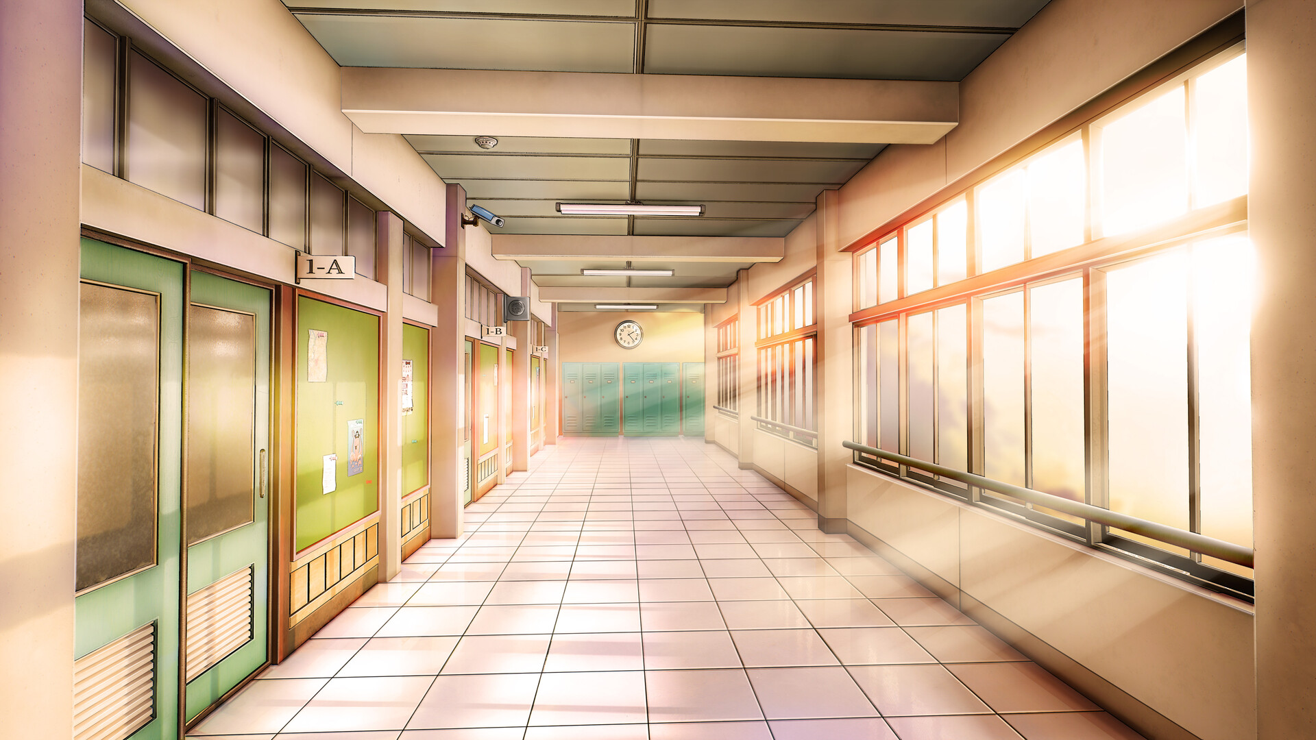 Anime Style school corridor concept