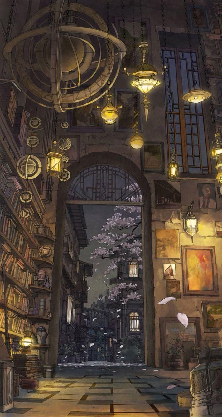 Old Library Anime Wallpaper