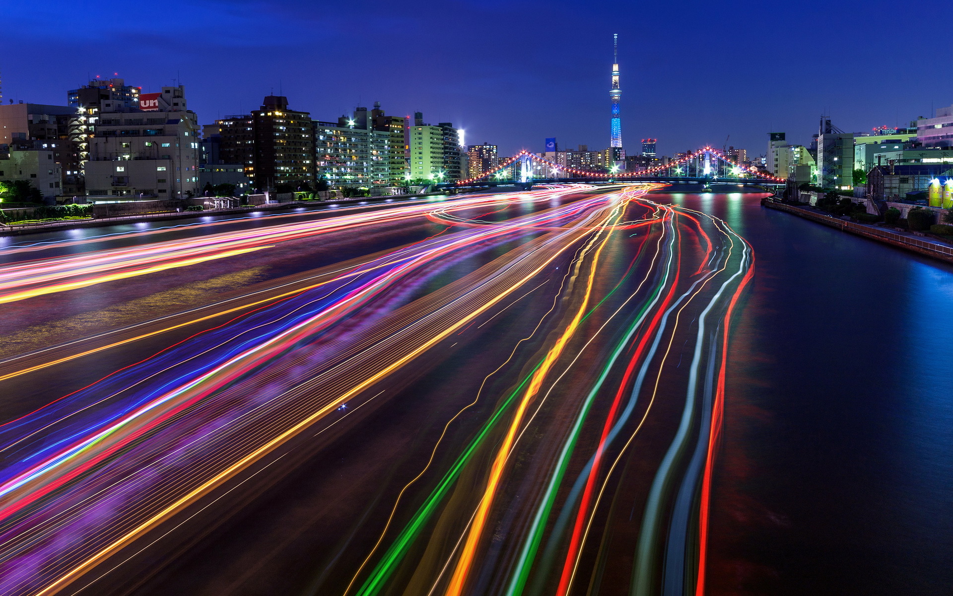 City, Light Trails, Tokyo Sky Tree
