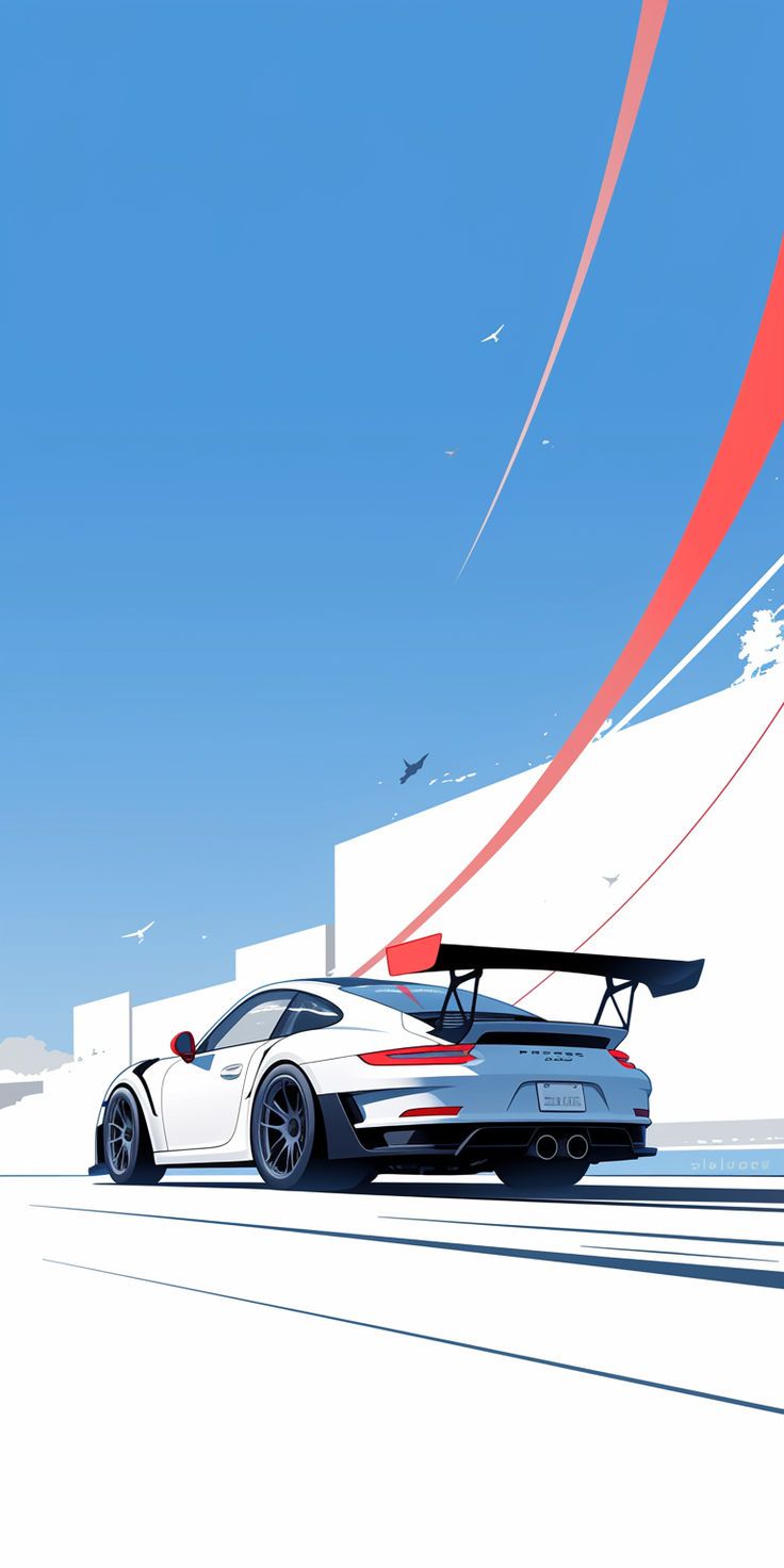 Porsche. Minimalist Mobile Wallpaper