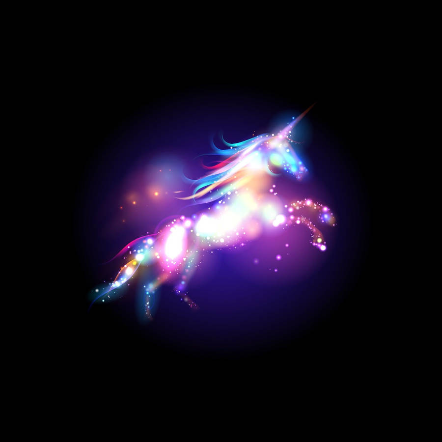 Galaxy Unicorn On Black Background
