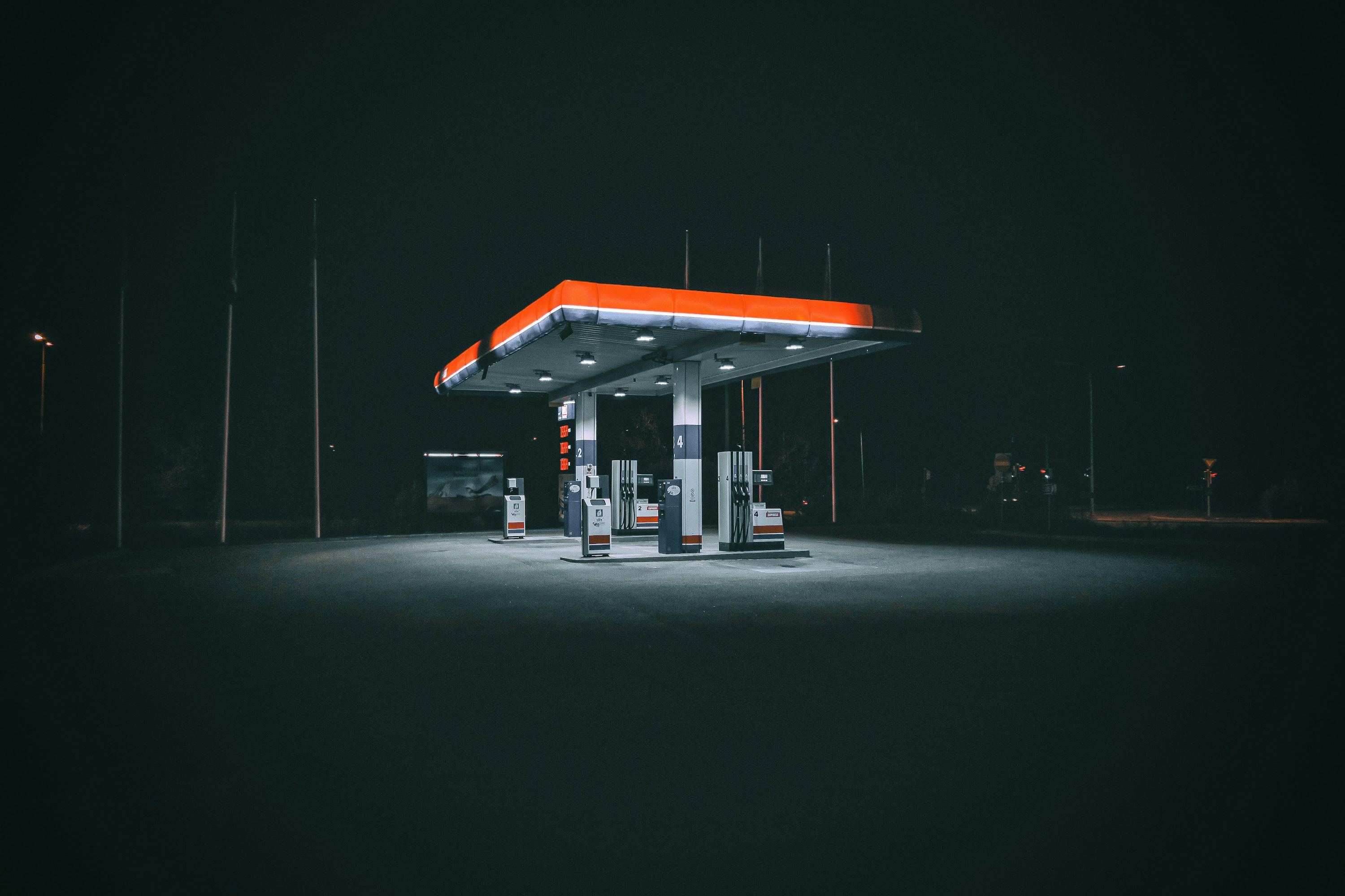Gas Station Night Picture. Download