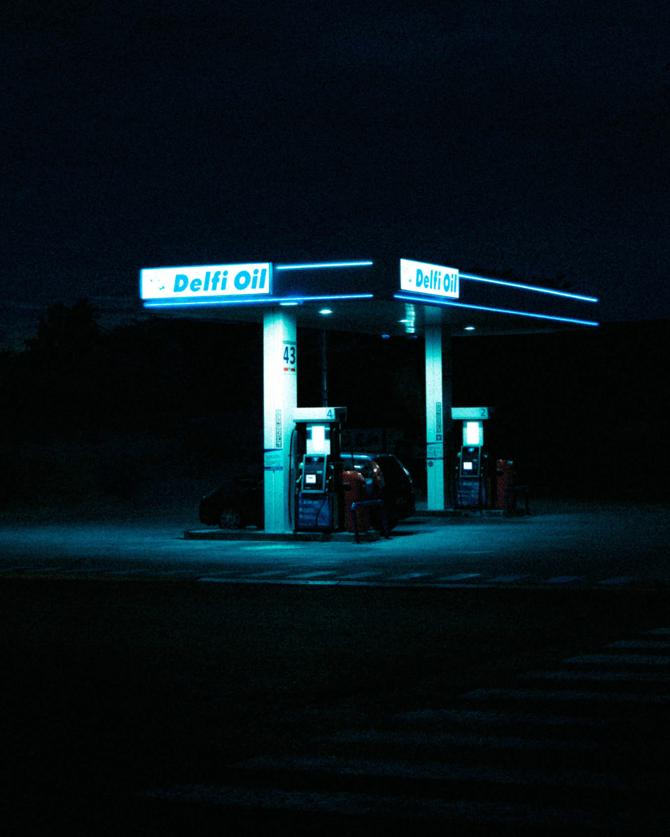 Illuminated Petrol Station · Free Stock