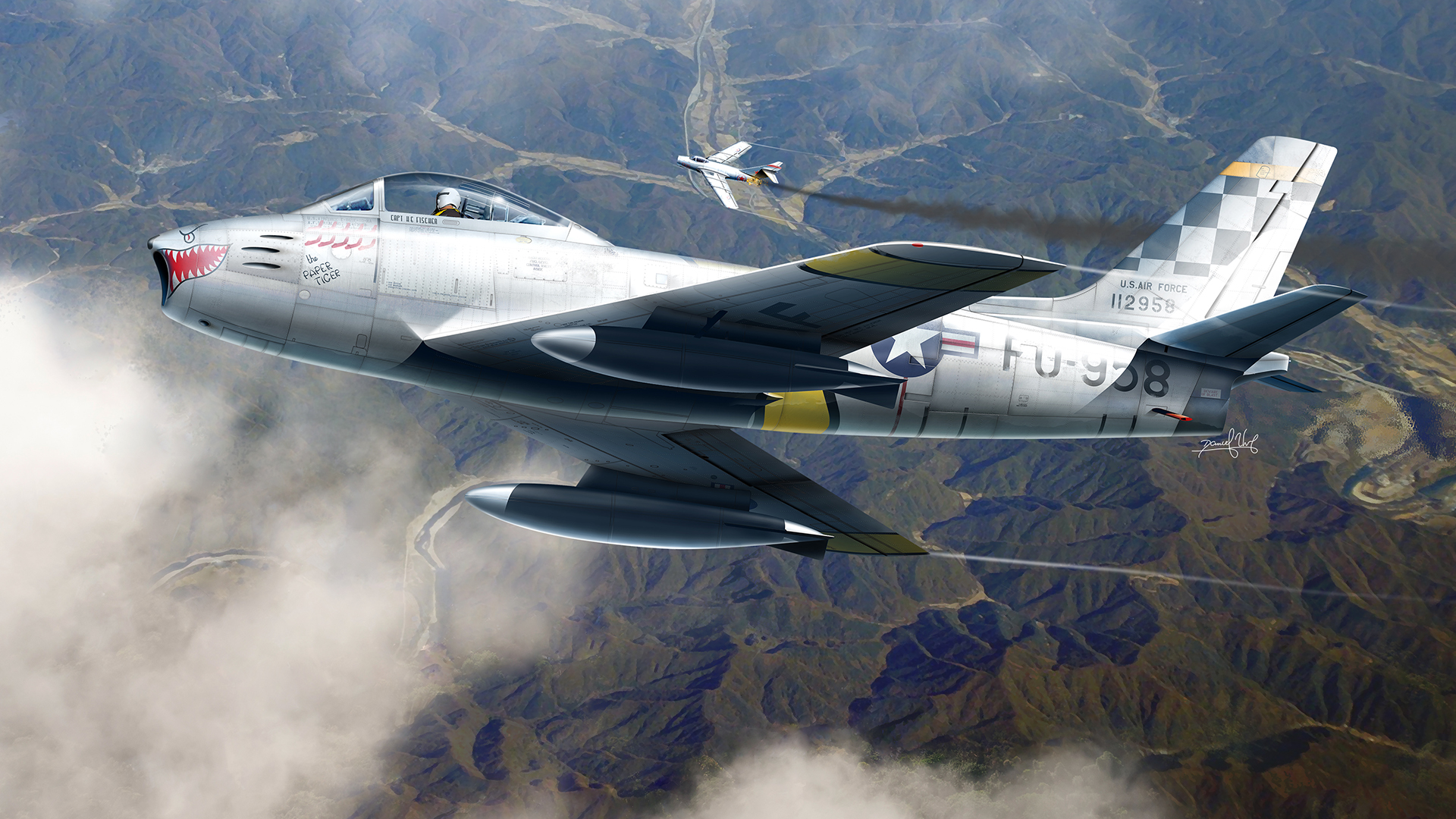 F 86 Sabre.Uhr Aviation Art