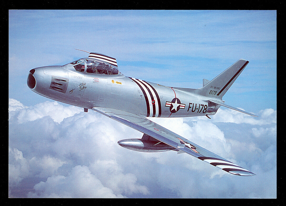 AERODROME POSTCARD NORTH AMERICAN F 86A