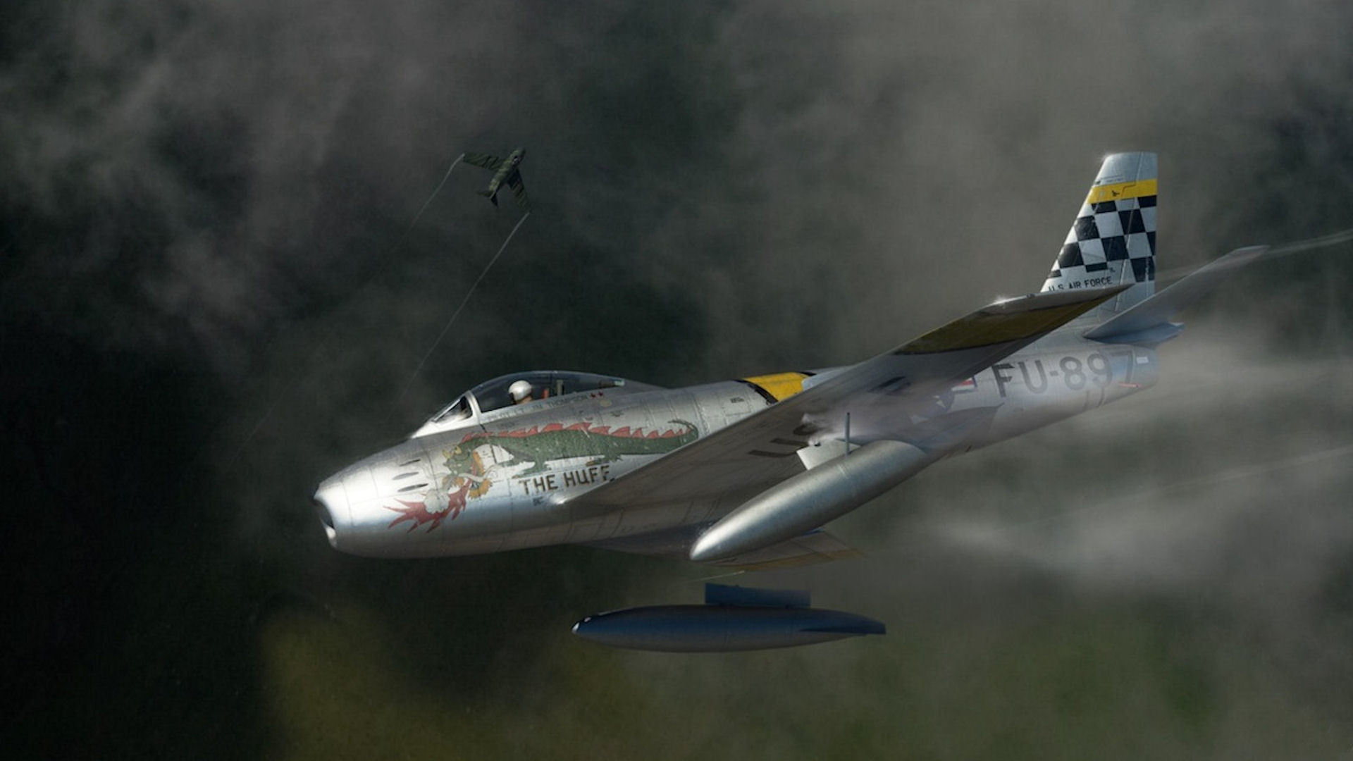 Wallpaper fighter, art, American, jet