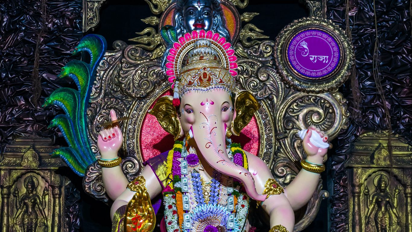Download wallpaper 1366x768 ganesha