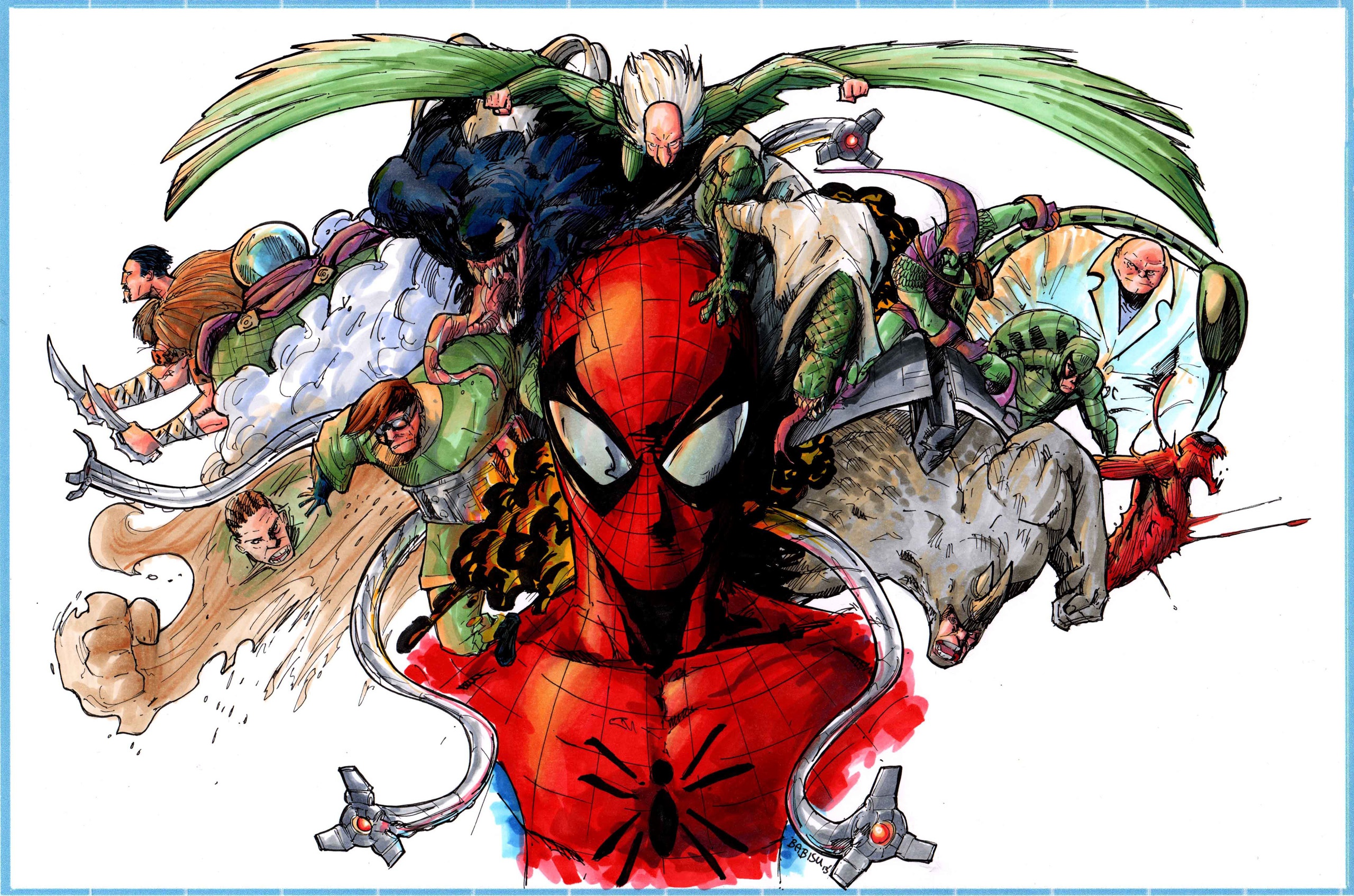 Wallpaper art, comic, marvel, Scorpion