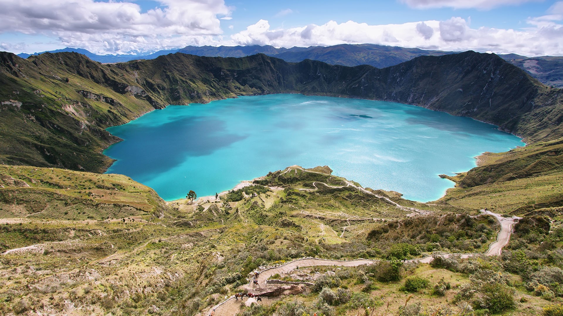 View of lake of the Quilotoa caldera