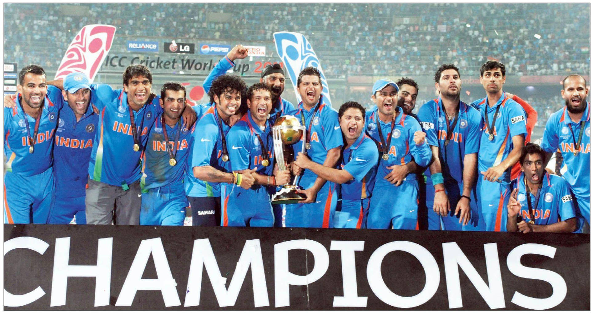 Indian Cricket Team With Champions