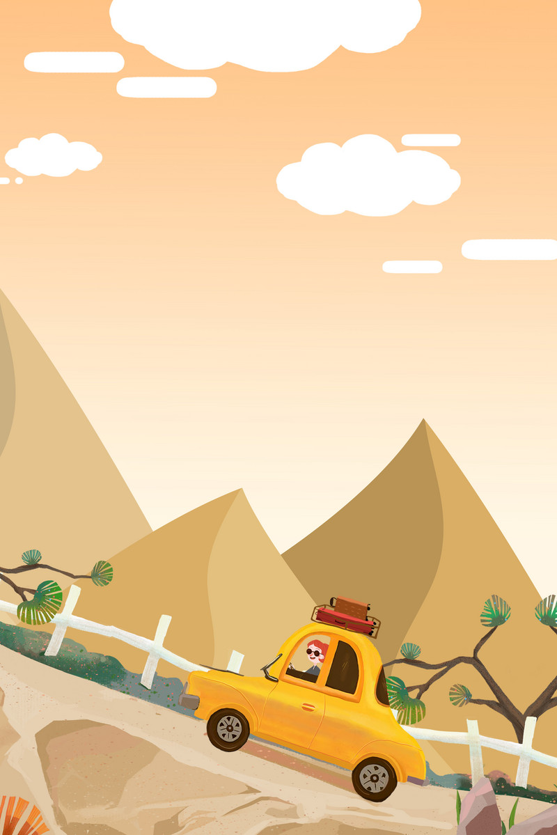 Cartoon Self Driving Travel Background