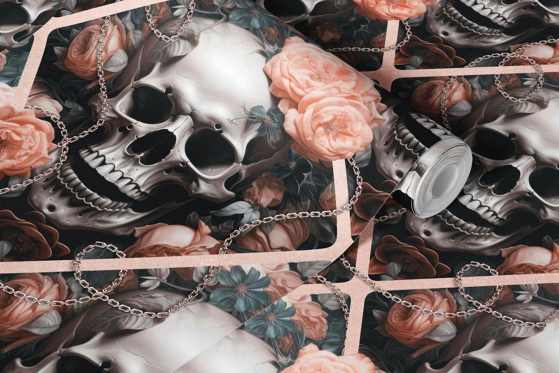 Skulls and Roses Wallpaper