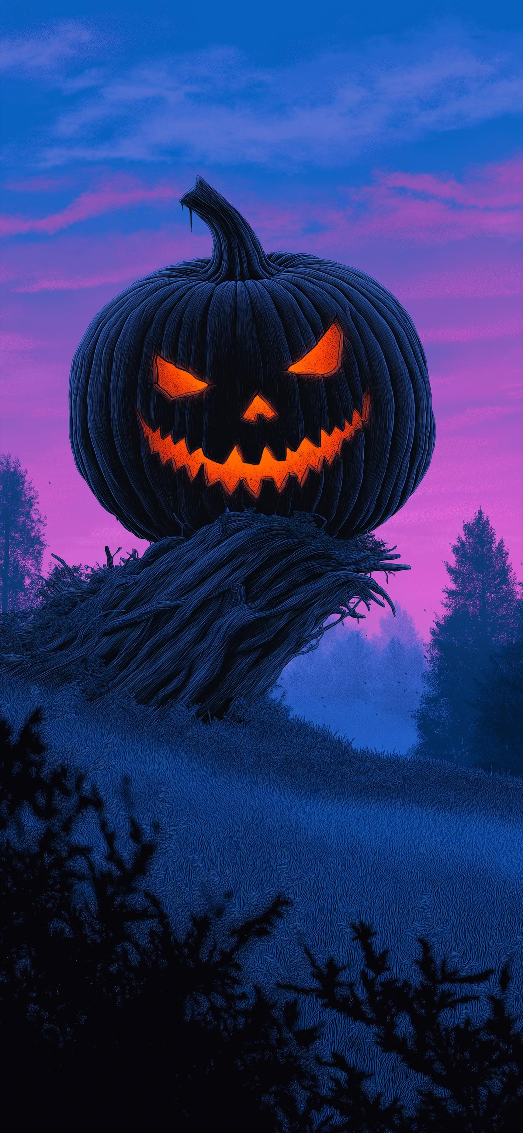 Halloween pumpkin with a depth effect