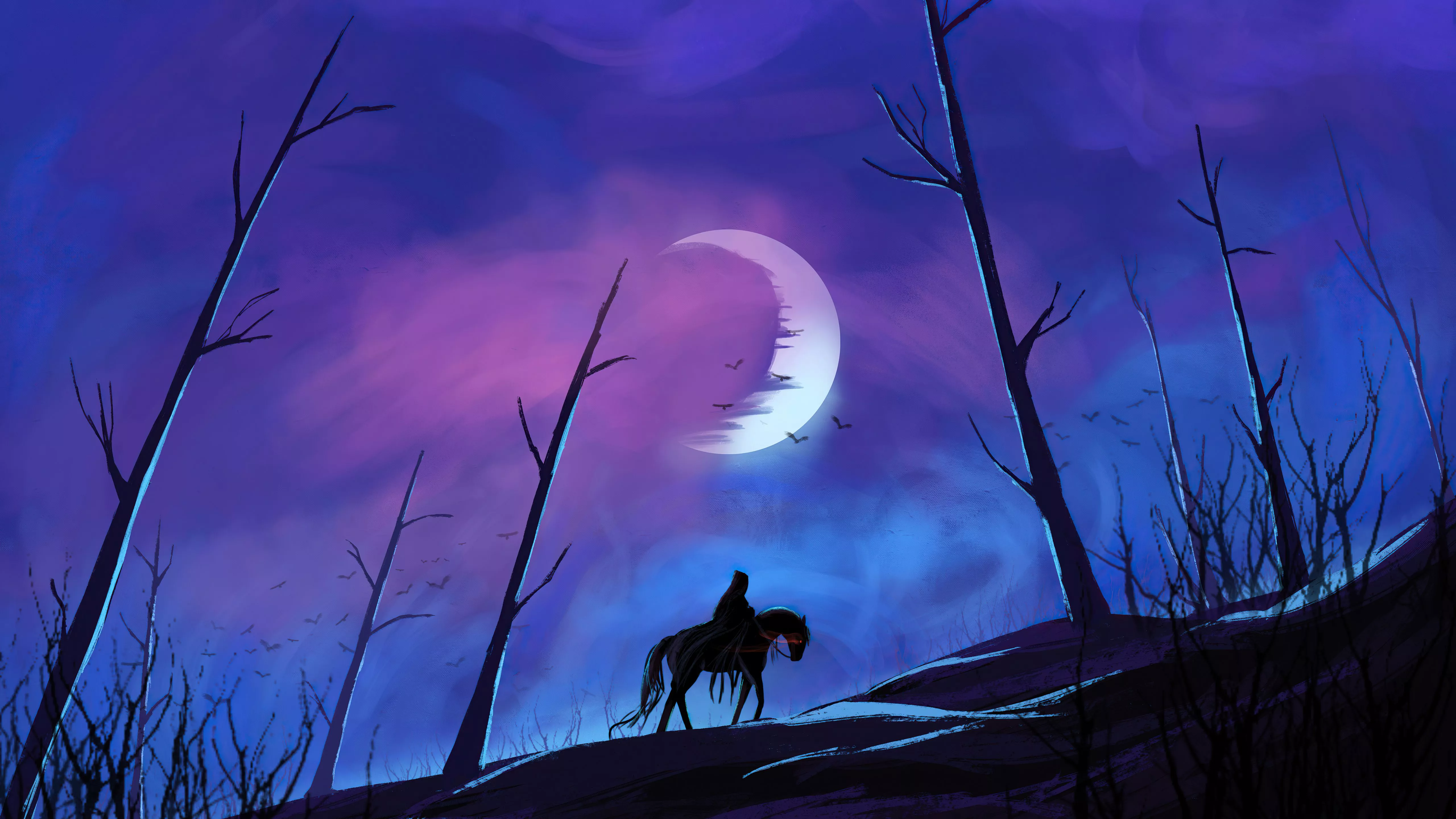 Warrior Horse Riding Art Wallpaper, HD