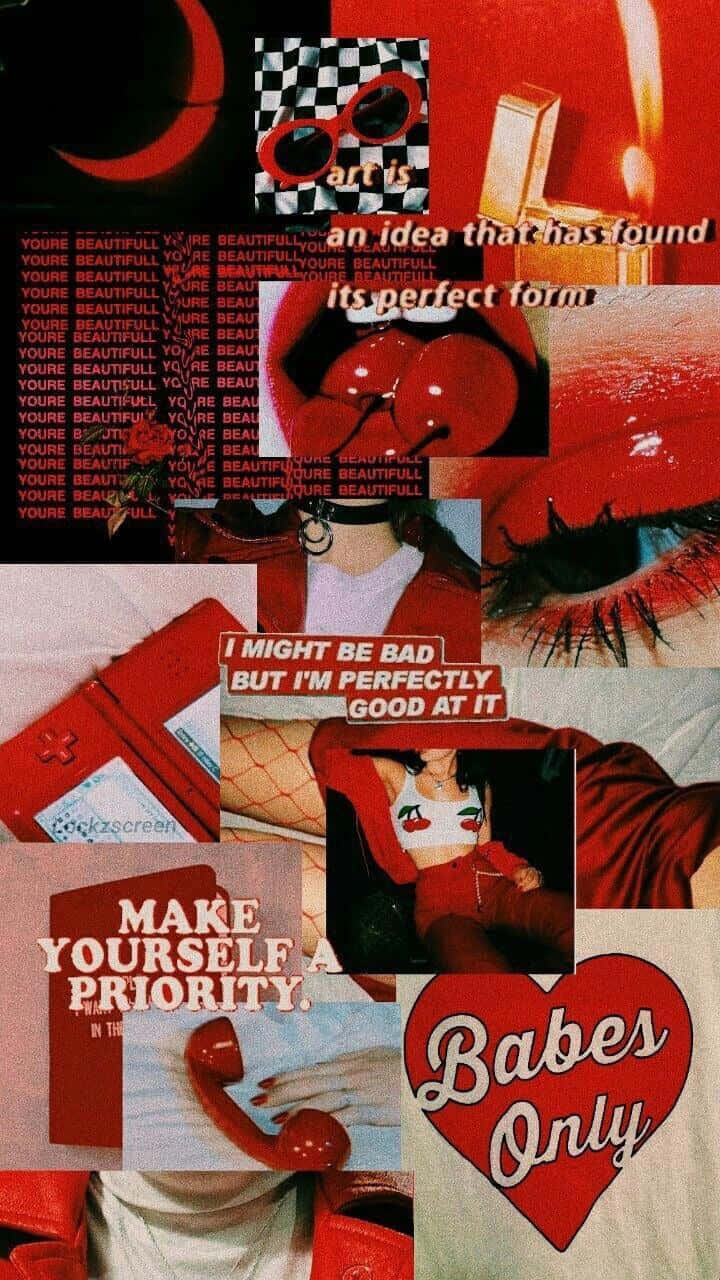 Red Retro 80s Aesthetic Wallpaper