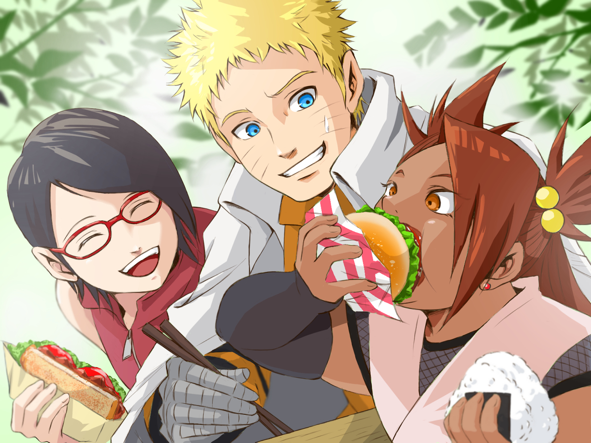 Naruto & Friends Picnic HD Wallpaper