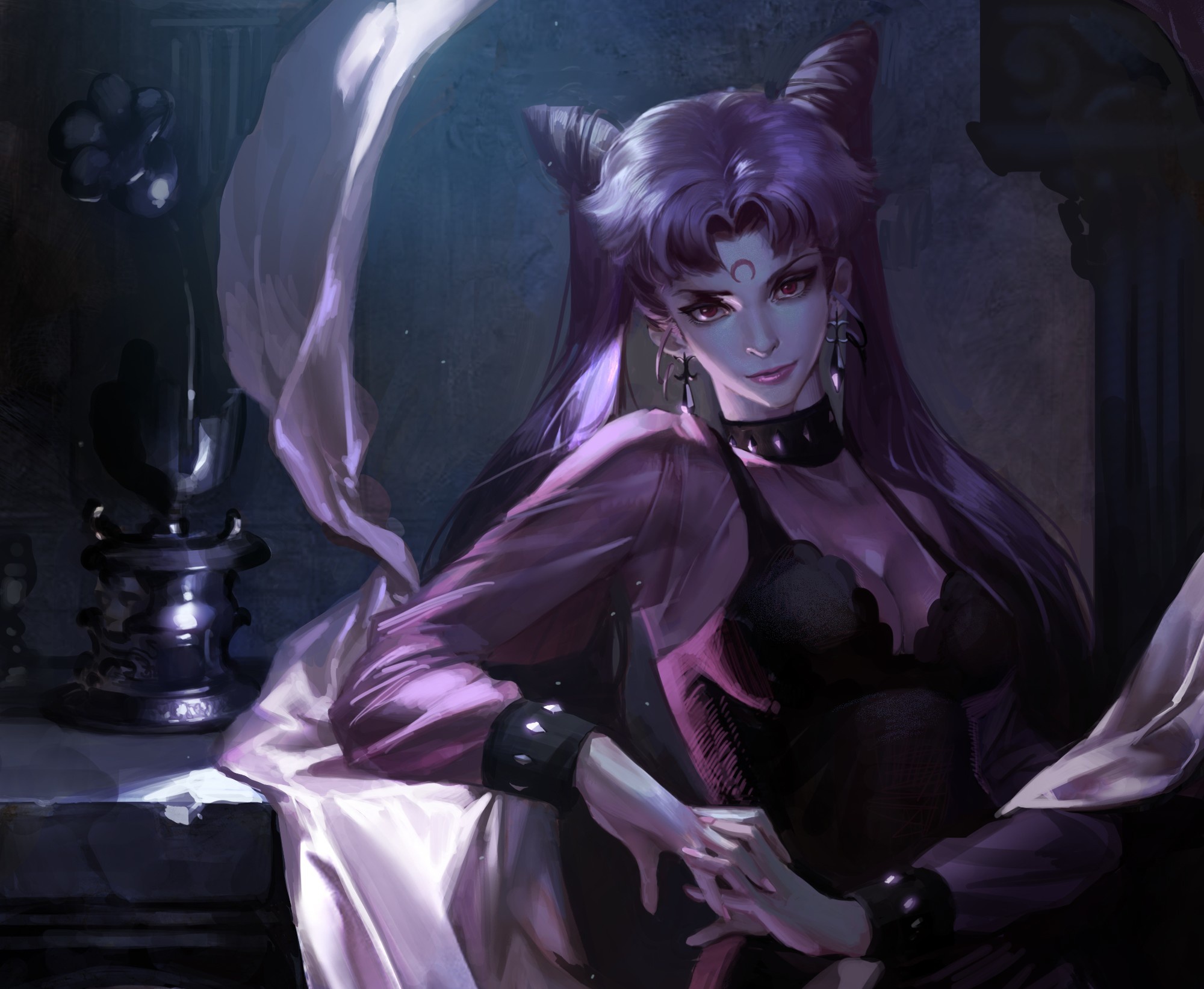 Wallpaper girl, dark, art, fabric