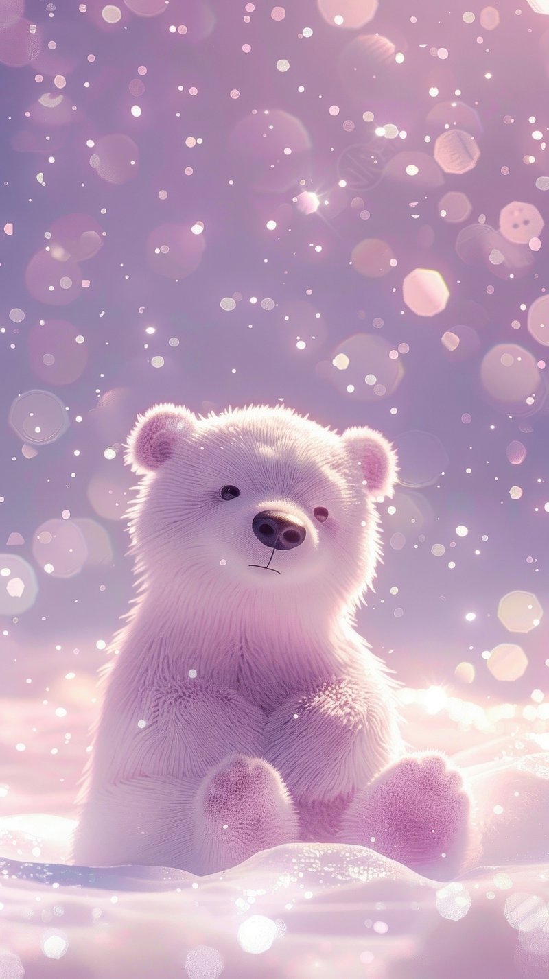 Purple Polar Bear Image. Free Photo