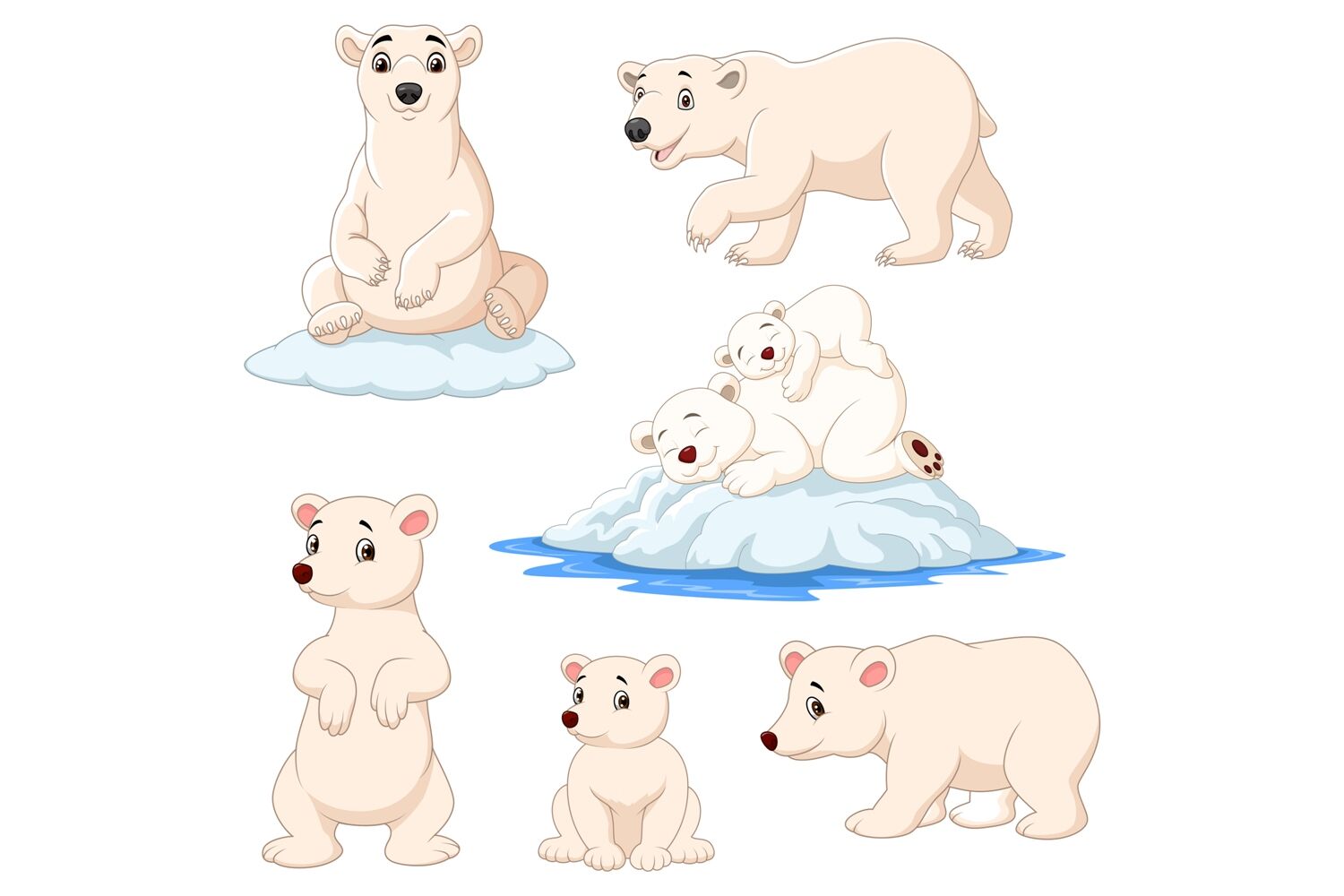 Cartoon Polar Bear Bundles By tigatelu