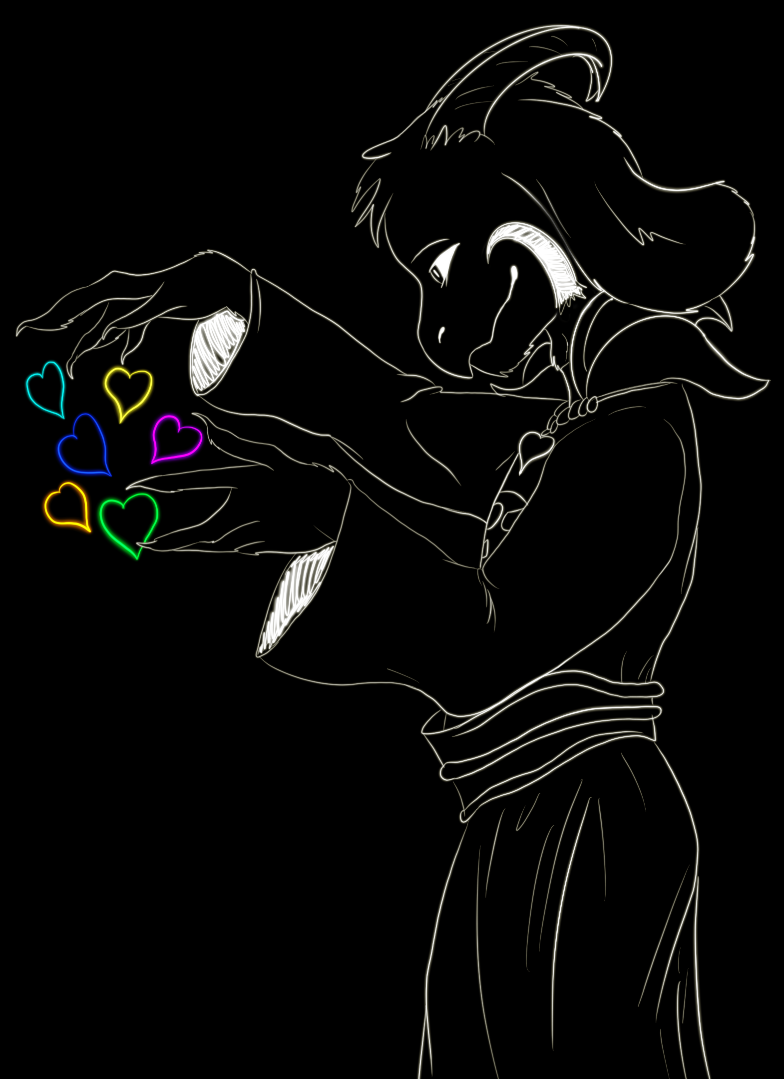 An Asriel wallpaper I made for my phone