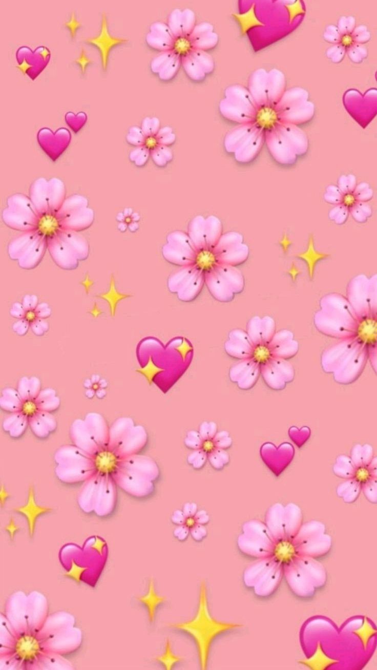 Cute Pink Emoji Wallpaper for iPhone