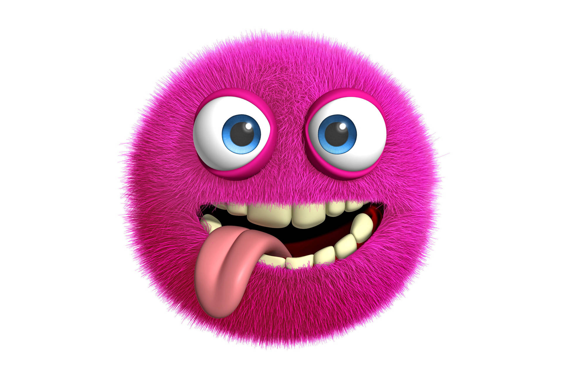 A Delightful Pink Fluffy Emoji Monster