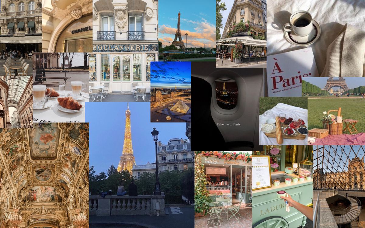 paris collage wallpaper