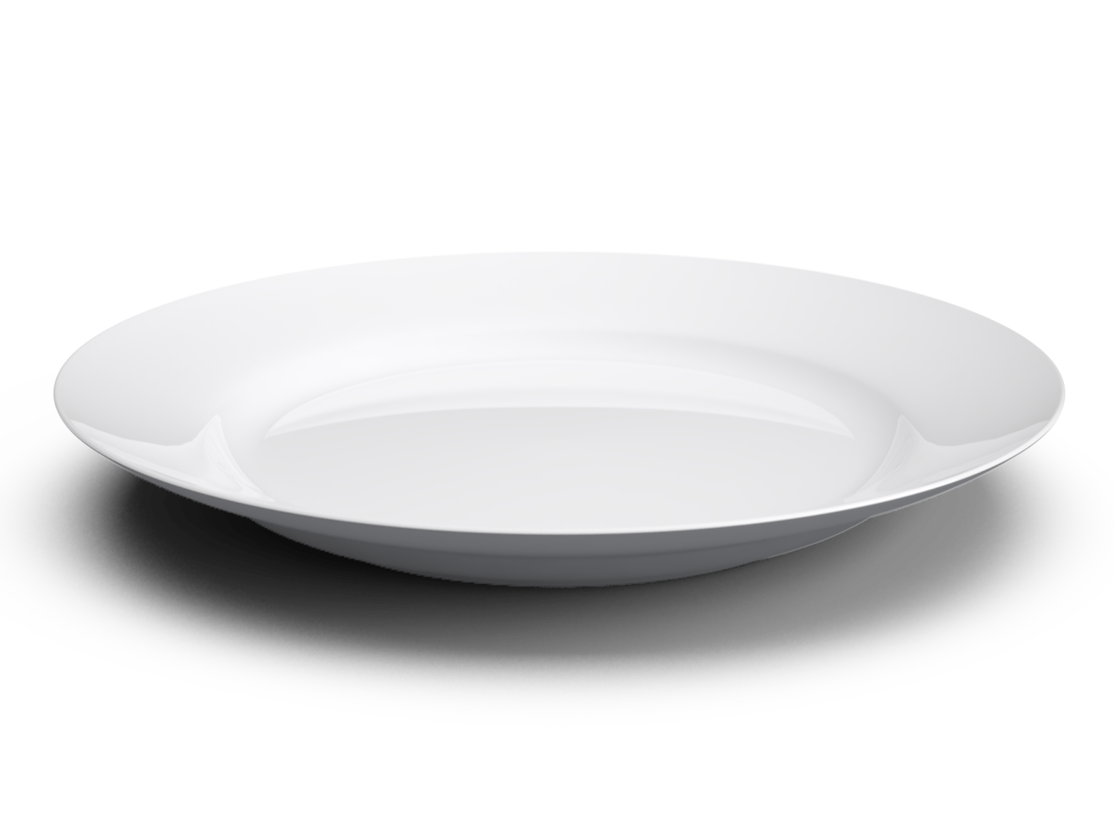 White Basic Plate with shadow PNG Image