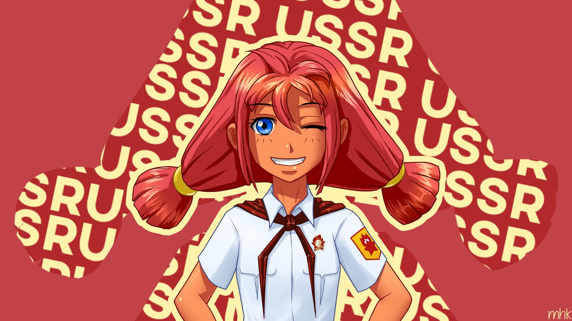 Wallpaper red, USSR, visual novel