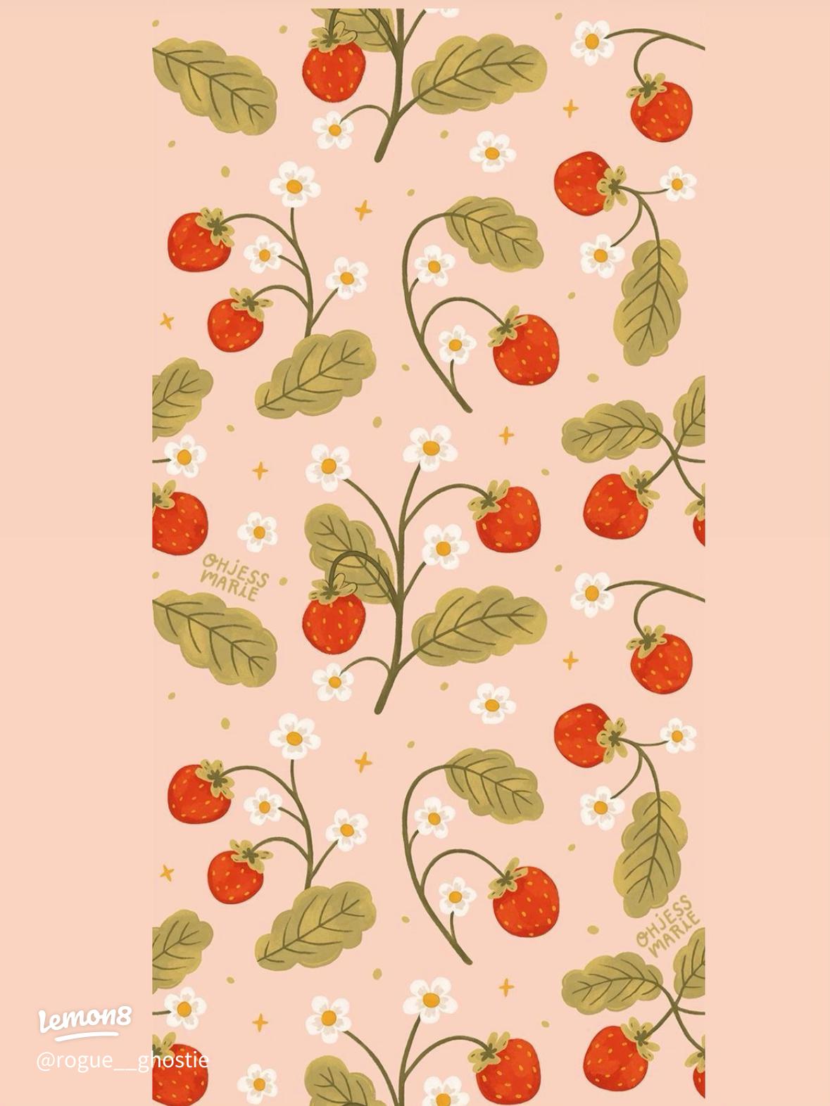 Stunning Strawberry Phone Background for Aesthetic Vibes