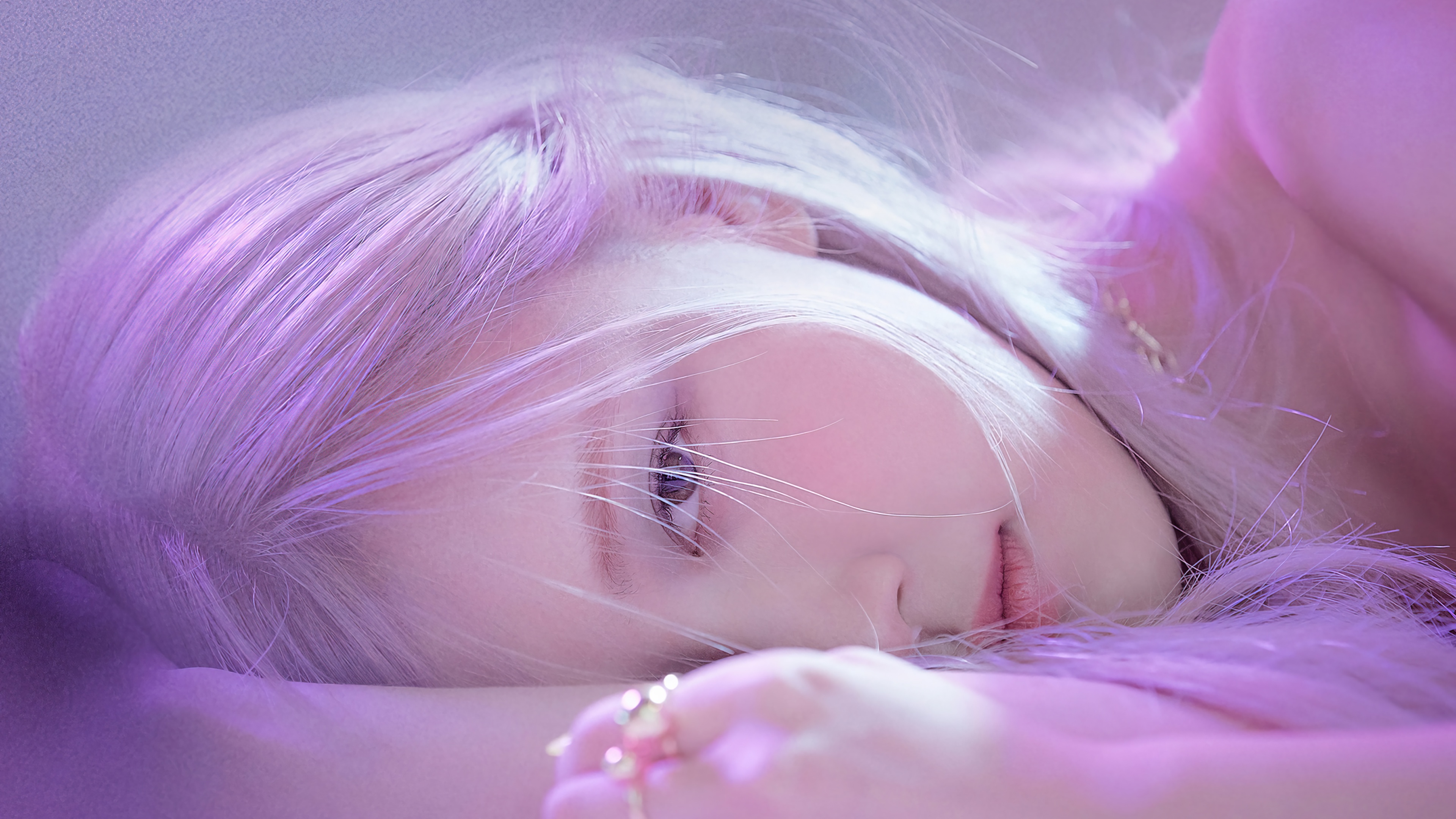 Wallpaper Girl, Close Up, Pink