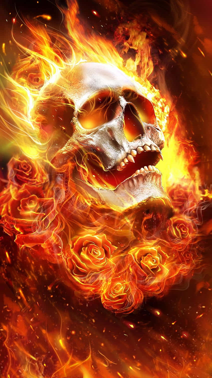 Download Mystical fiery skull