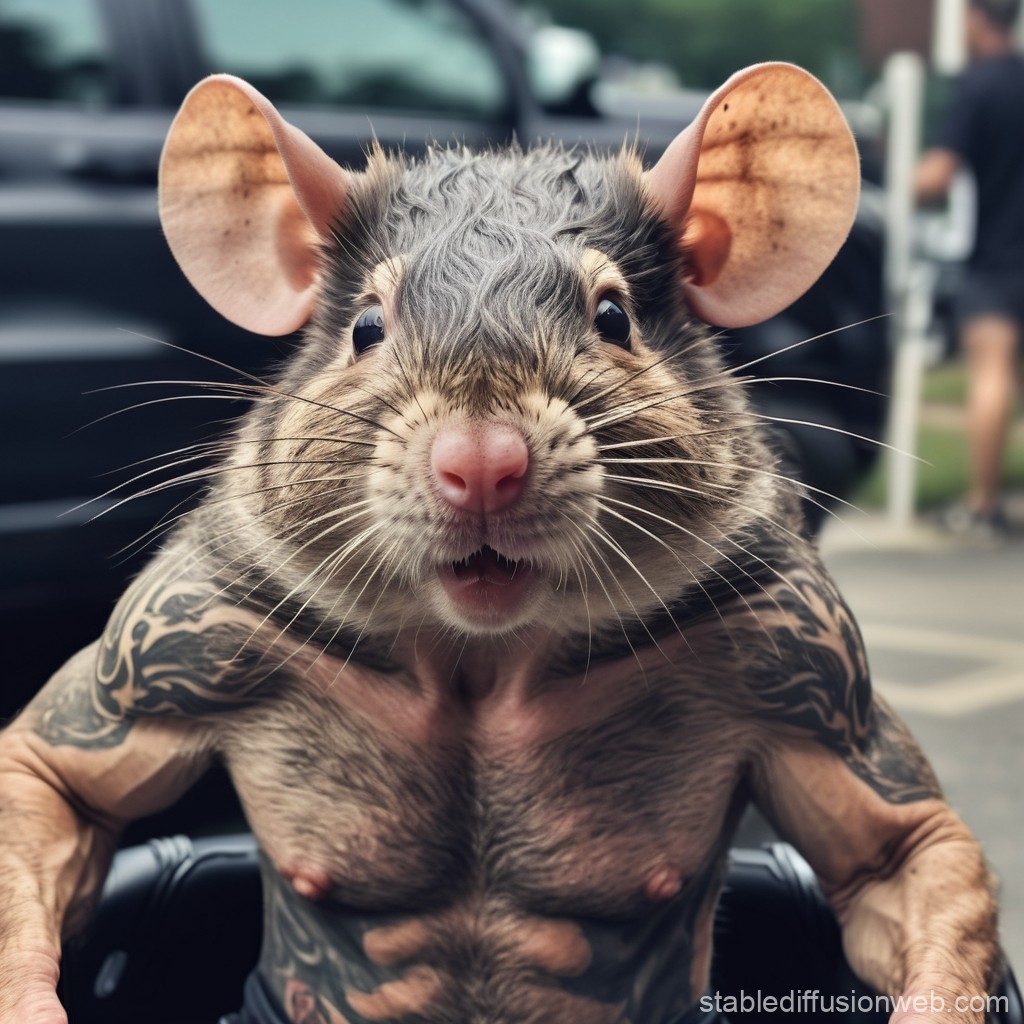 Rat with Cherokee Hairstyle. Stable